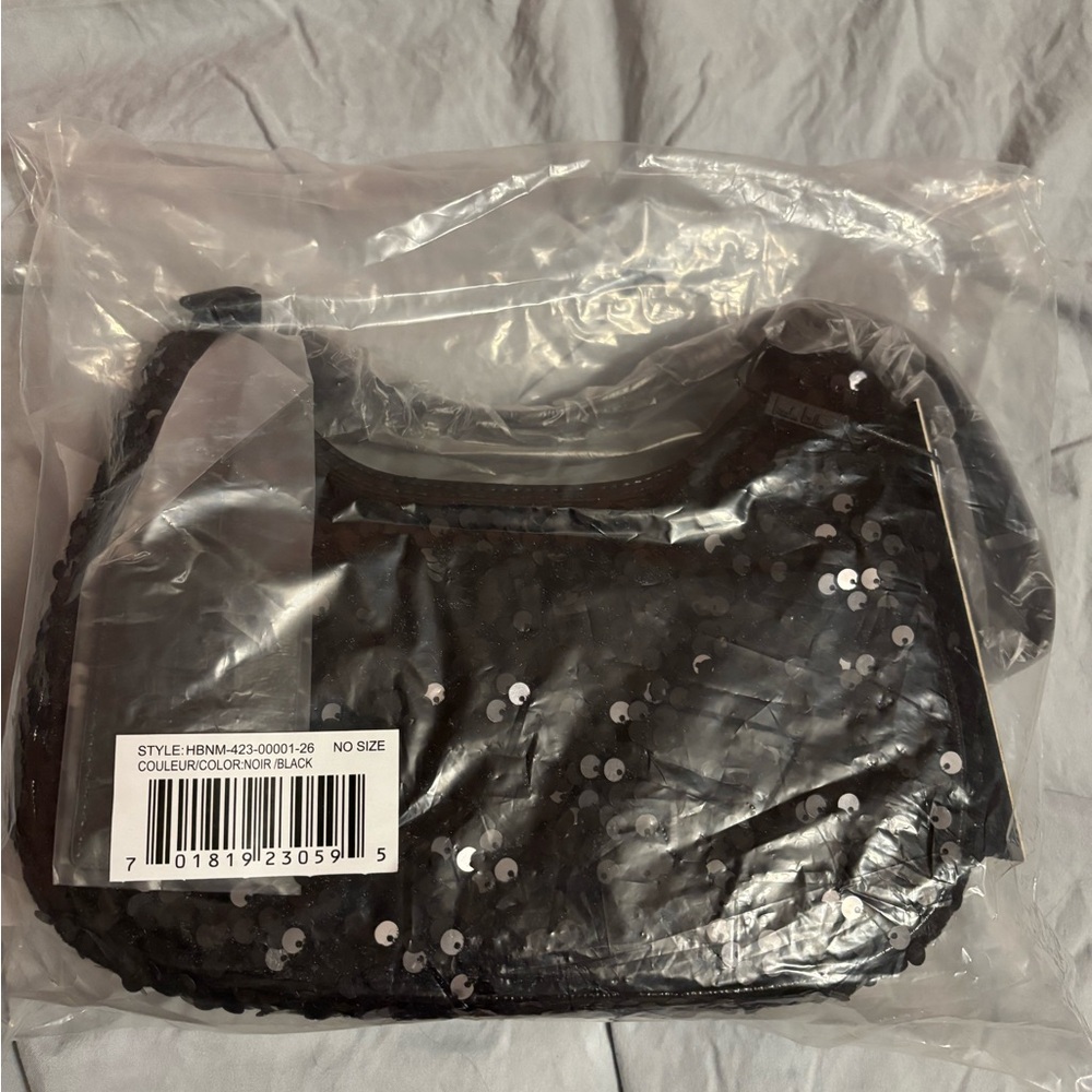 Nicole Miller Black Sequin Shoulder Bag - Picture 2 of 5